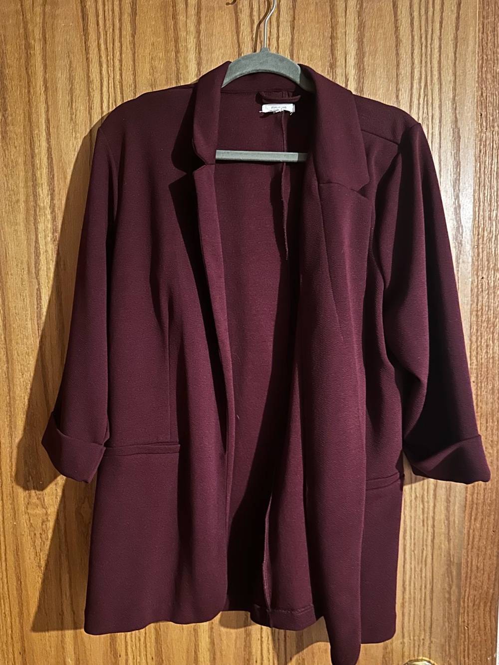 Maurices Women's Open-Front Longline Blazer Jacket - Maroon